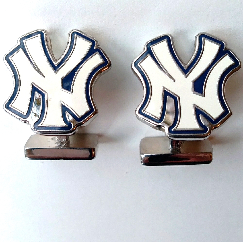 Rare .925 Sterling MLB Yankees Cuff Links + Enamel